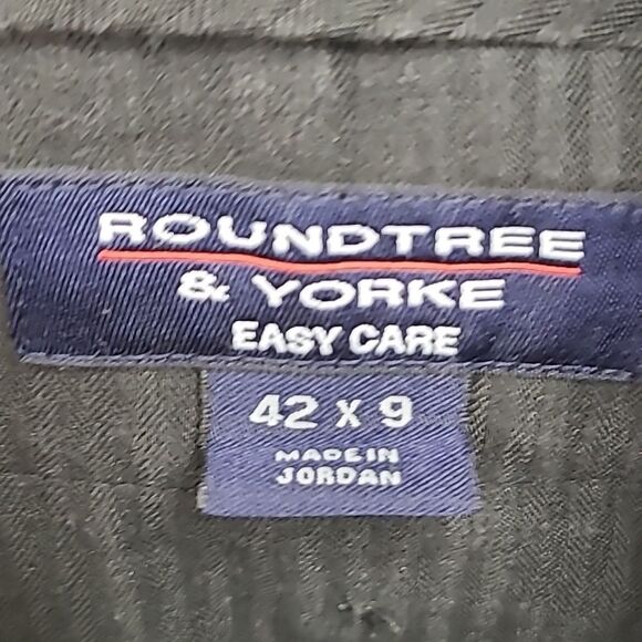 Roundtree & Yorke Men's 42 Adjustable Waist 9" Dress Shorts Flat Front Navy Blue - Picture 5 of 8